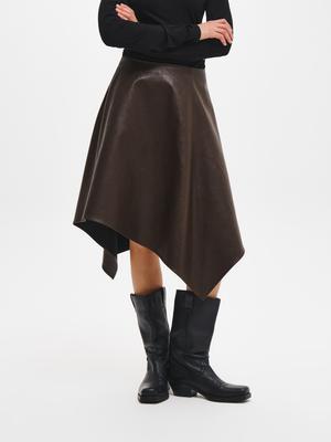 Midi faux leather skirt