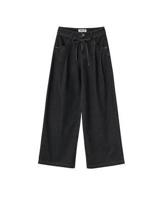 Wide-leg denim pants