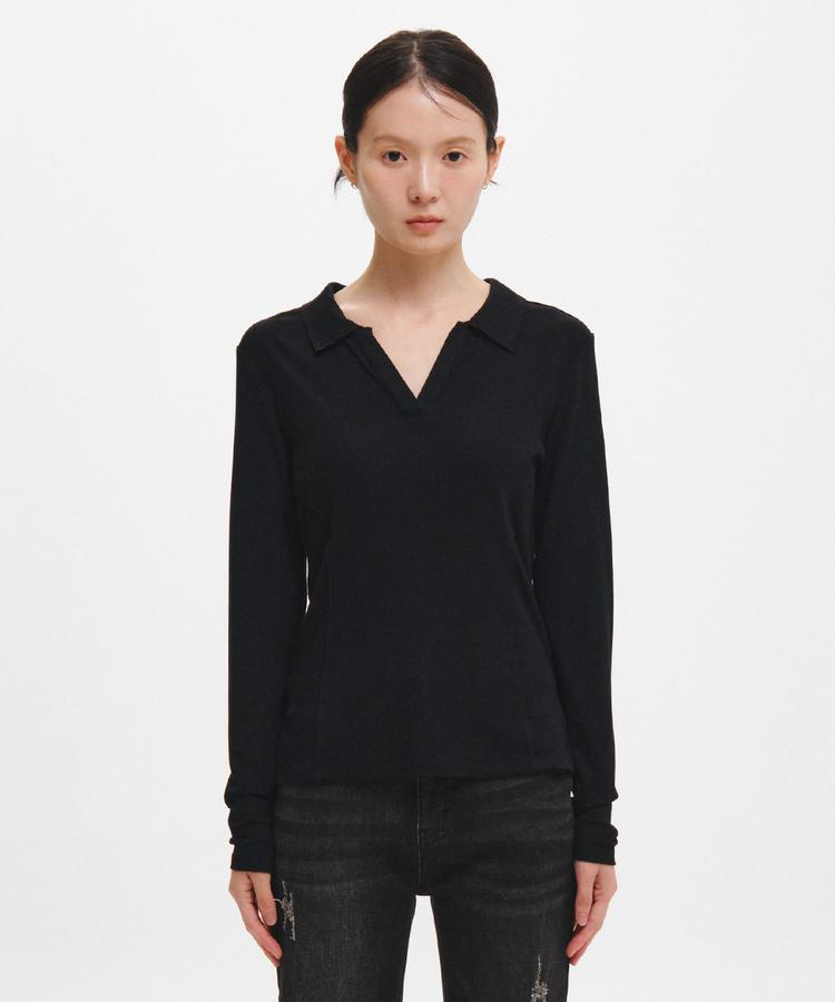 Open-Collar T-Shirt