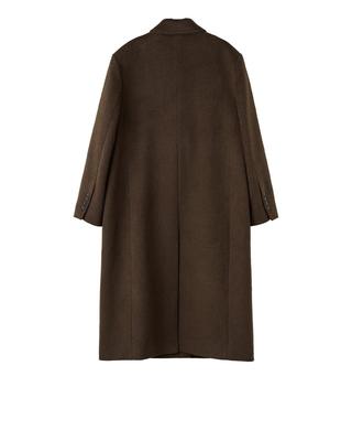 Double-breasted long wool coat
