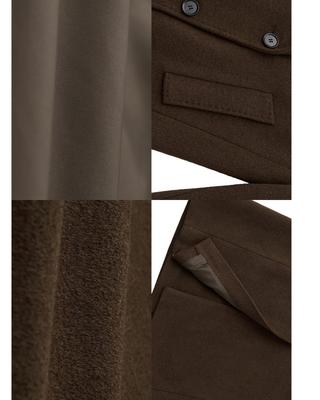 Double-breasted long wool coat
