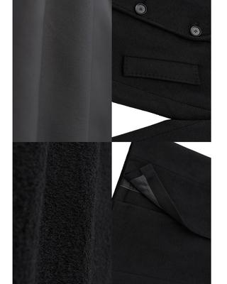 Double-breasted long wool coat