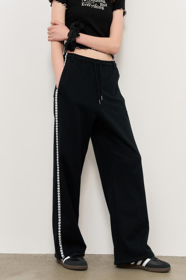 Lace Trimmed Sweatpants
