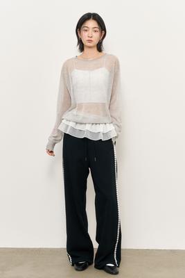 Lace Trimmed Sweatpants