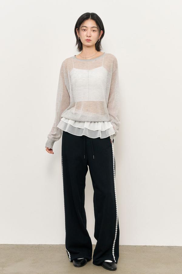 Lace Trimmed Sweatpants