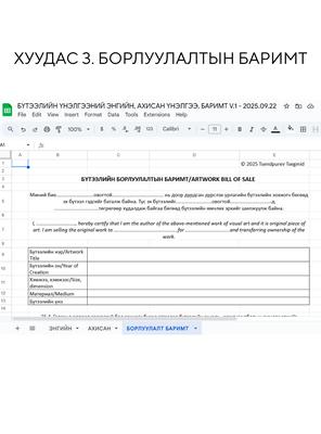 ДҮРСЛЭХ УРЛАГИЙН БҮТЭЭЛИЙН ЭНГИЙН, АХИСАН ҮНЭЛГЭЭ, БАРИМТ ЗАГВАР V.1