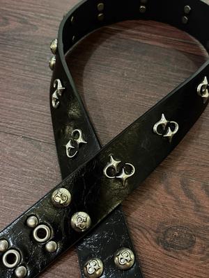 Studded Skull Leather Belt 