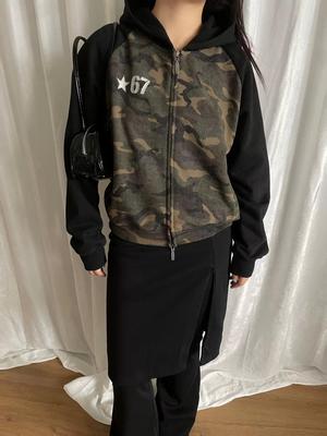 Streetwear military print hoodie