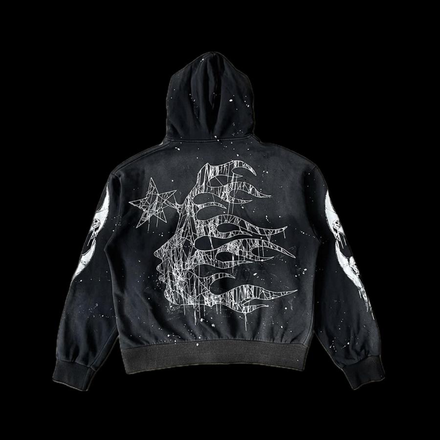Hellstar Studios Spiderweb Sport Logo Zip Up Hoodie