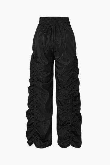 Gathered Drawsting Wide Leg Cargo pants