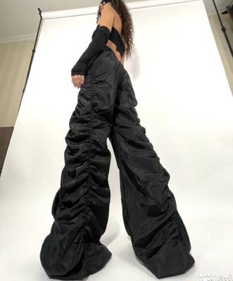 Gathered Drawsting Wide Leg Cargo pants