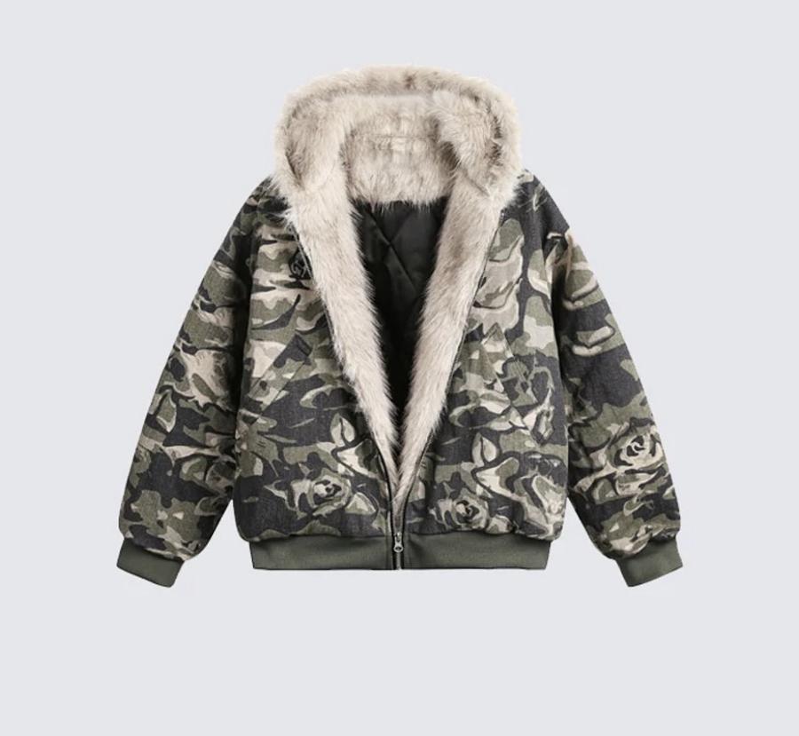 CAMO FUR COATS