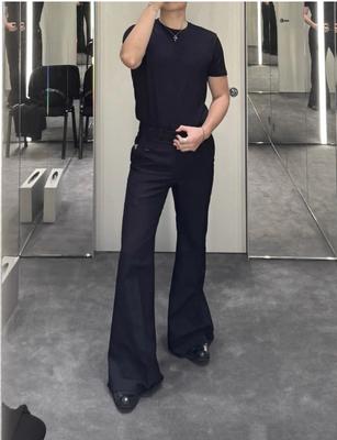 Black flared trousers