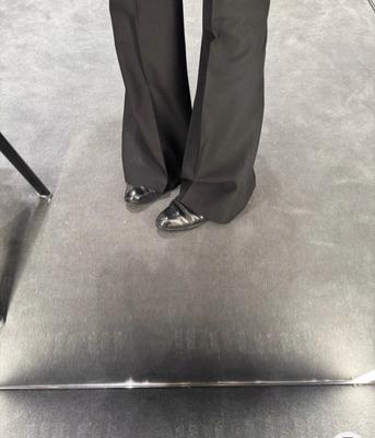 Black flared trousers