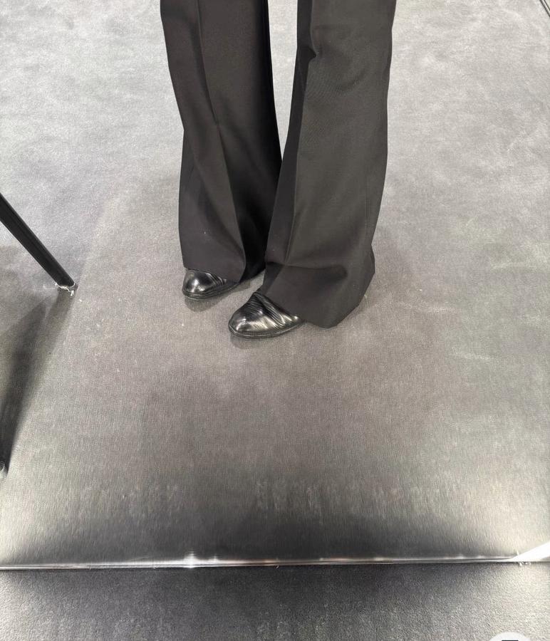 Black flared trousers