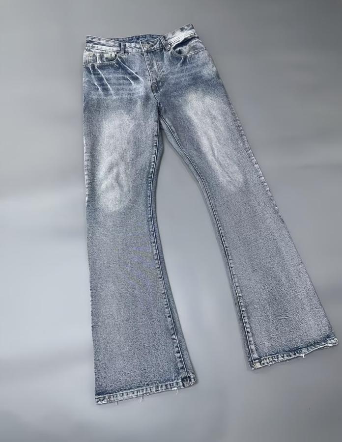 Evisu blue flared jeans
