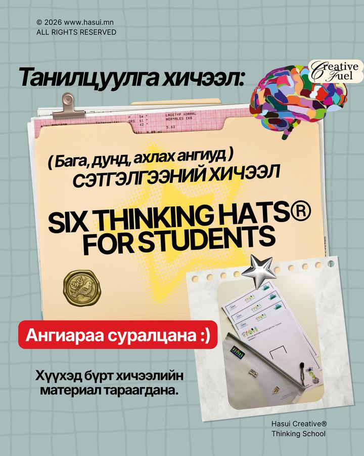 Танилцуулга хичээл: Six Thinking Hats® for Students