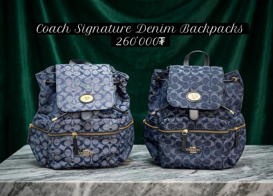 Coach Signature Denim Backpacks